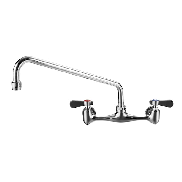 Whitehaus Wall-Mnt Utility Faucet W/Extended Swivel Spout And Lever Handles, Chrm WHFS812-C - main